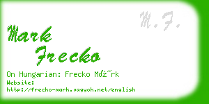 mark frecko business card